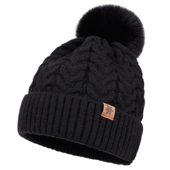 3Pcs/Set Women Winter Hat Scarf Gloves Set Twist Texture Plush Ball Decor Brimless Hat Scarf Touchscreen Glove Set