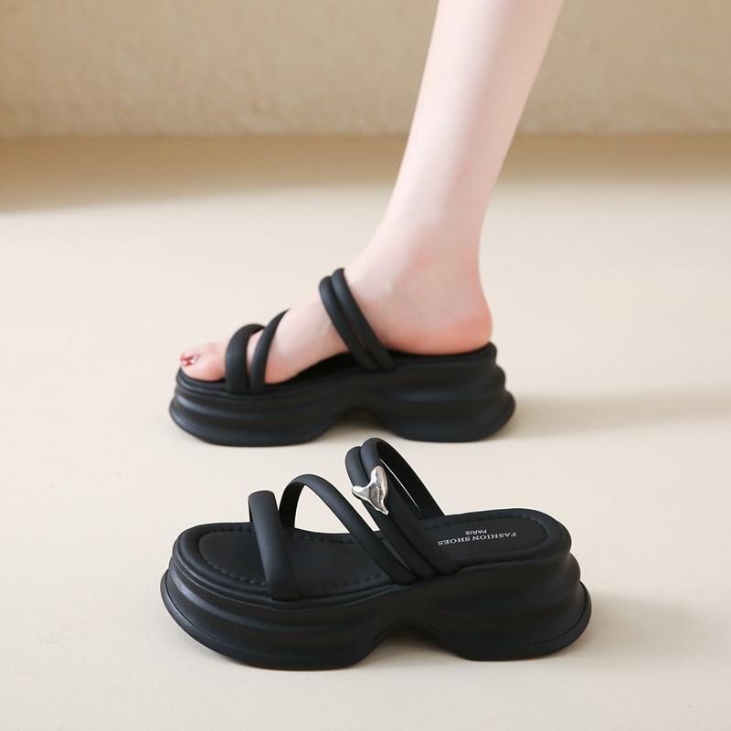 

Fashion CRLAYDK Women s Platform Sandals Strap Slide Open Toe Casual Summer Beach Wedge Leather Outdoor Walking Slippers for Ladies 35
