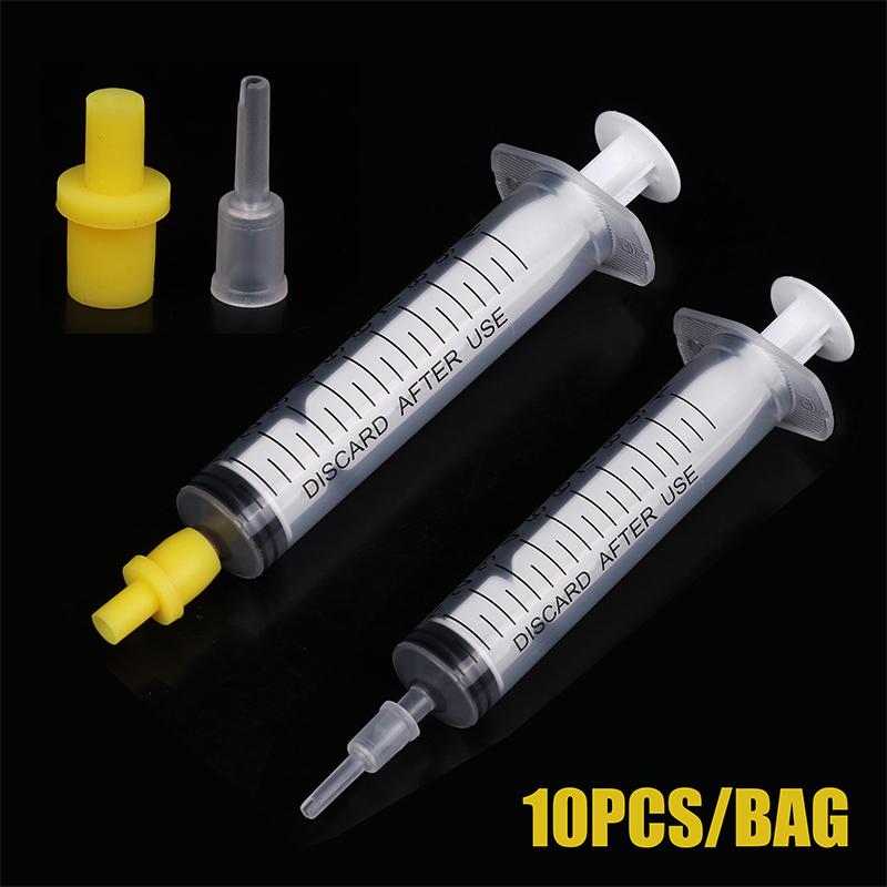 10Pcs Syringe Silicone Pumping Air Hollow Joint Part Connector Ciss Inkjet Cartridge Cleaning Tool
