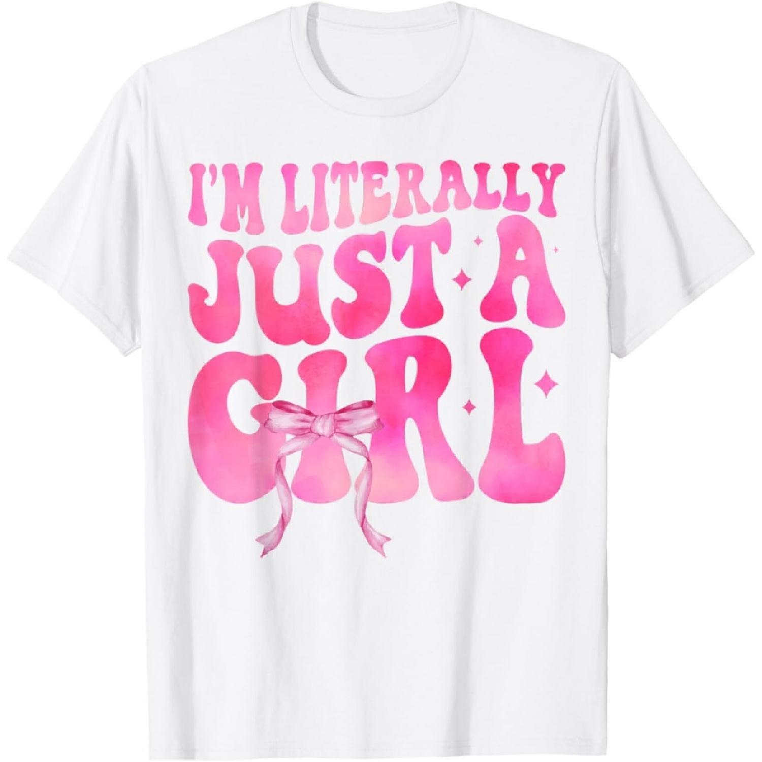 I m Literally Just A Girl Sad Hamster Meme With Pink Ribbon T-Shirt XXXXXL белый