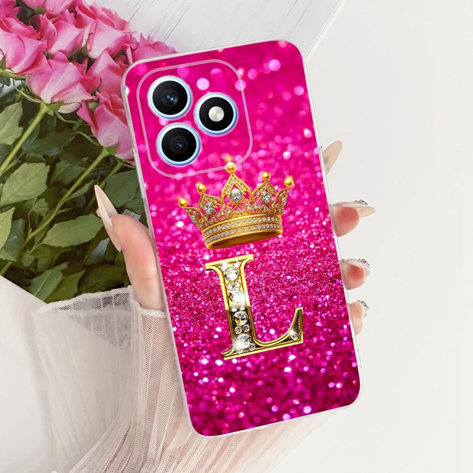 For Honor X8D Case New Fashion Crown Letters Cover 6.77'' Soft Silicone Phone Case For Honor X8d X 8d HonorX8d Back Cover Fundas