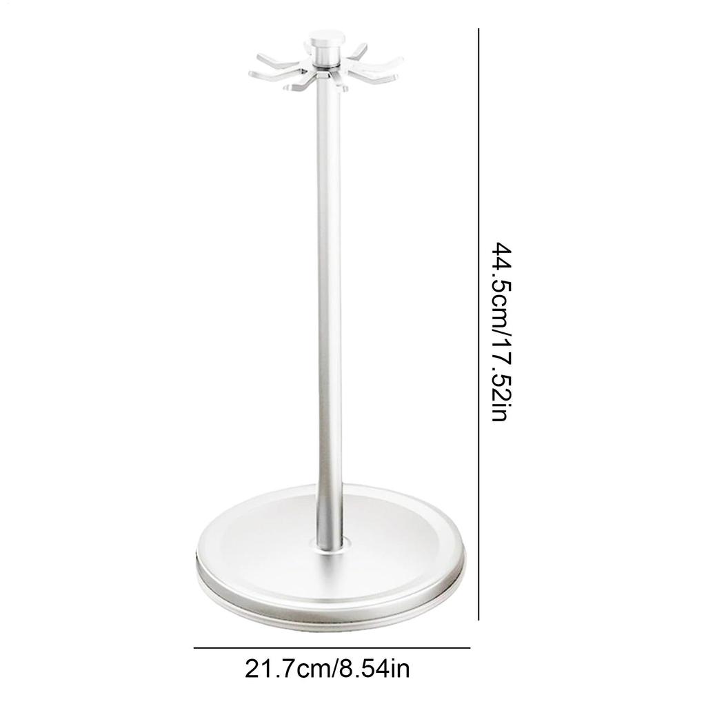 Aluminum Rotating Kitchen Utensil Storage Rack With 8 Hooks Spoon Organizer 360-degree Rotation Counter Kitchen Spatula Holder