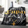 1pc 2PacHip Hop Blanket Soft Lightweight All Season Multi Purpose Throw for Sofa, Bed, Office & Picnics, French Style with Iconic Album Art & Quotes