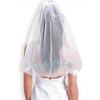 New Bridal Veil Shoulder Straps 2-Piece Embroidered Bride To Be A Wedding Stag Party Accessories