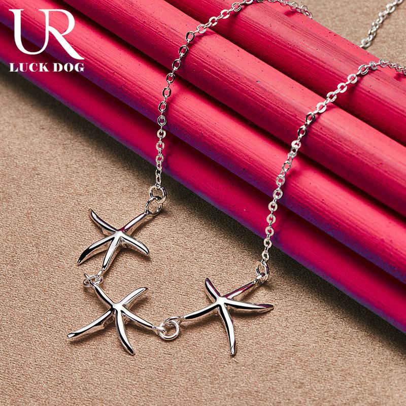 925 Sterling Silver Three-star Necklace Fashionable Wedding Jewelry