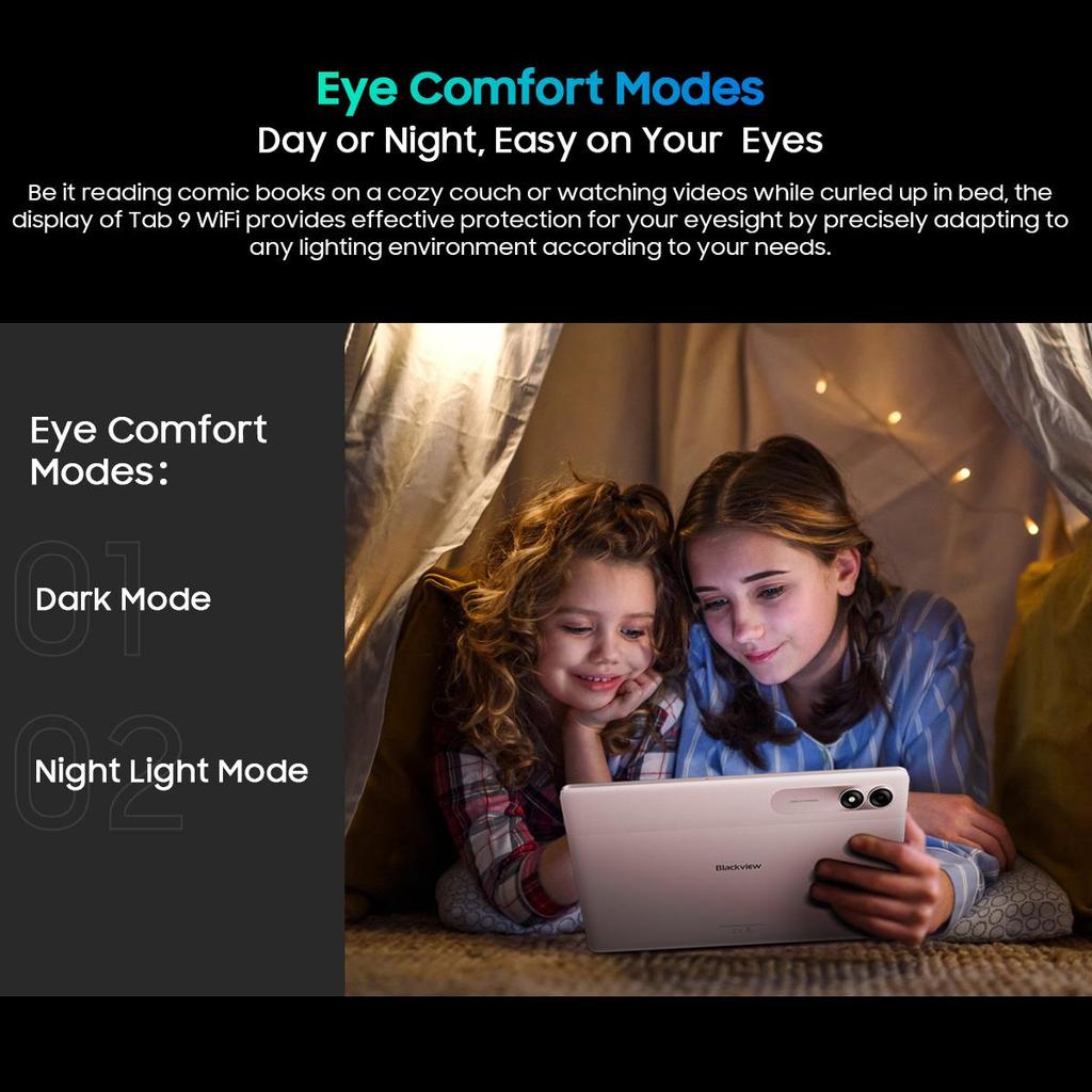 Generalüberholtes Blackview Tab 9 WiFi Android 14 Tablet – 11-Zoll 2K FHD+ Großes Display, 18GB 256GB