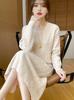 Women's 2026 Autumn/Winter Twisted Pattern Knitwear Set: Round Neck Sweater and Skirt