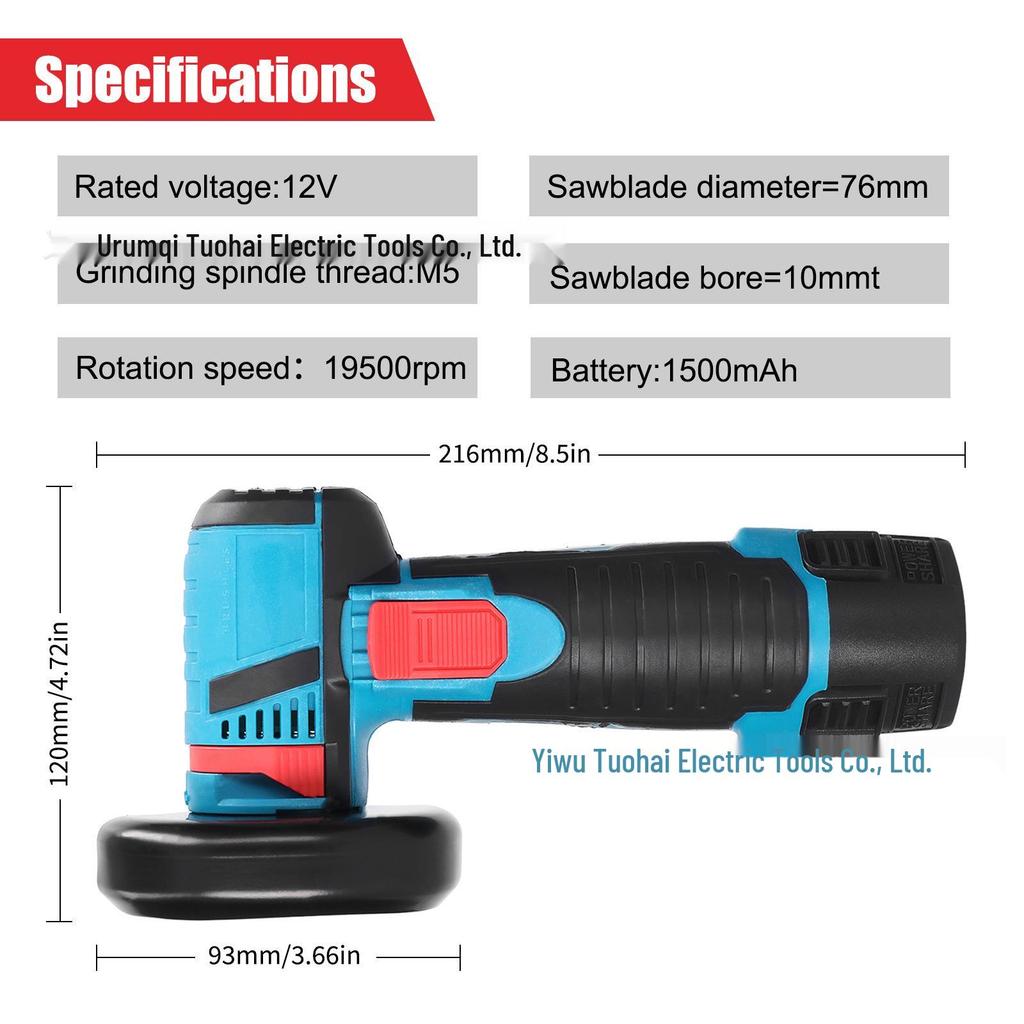 Lithium Battery Brushless Angle Grinder & Cutting Machine with Pistol Grip