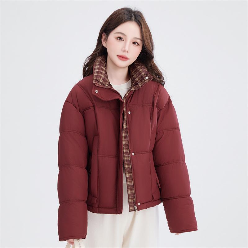 New stand-up collar short down cotton-padded jacket for women's winter thickened small versatile cotton-padded jacket