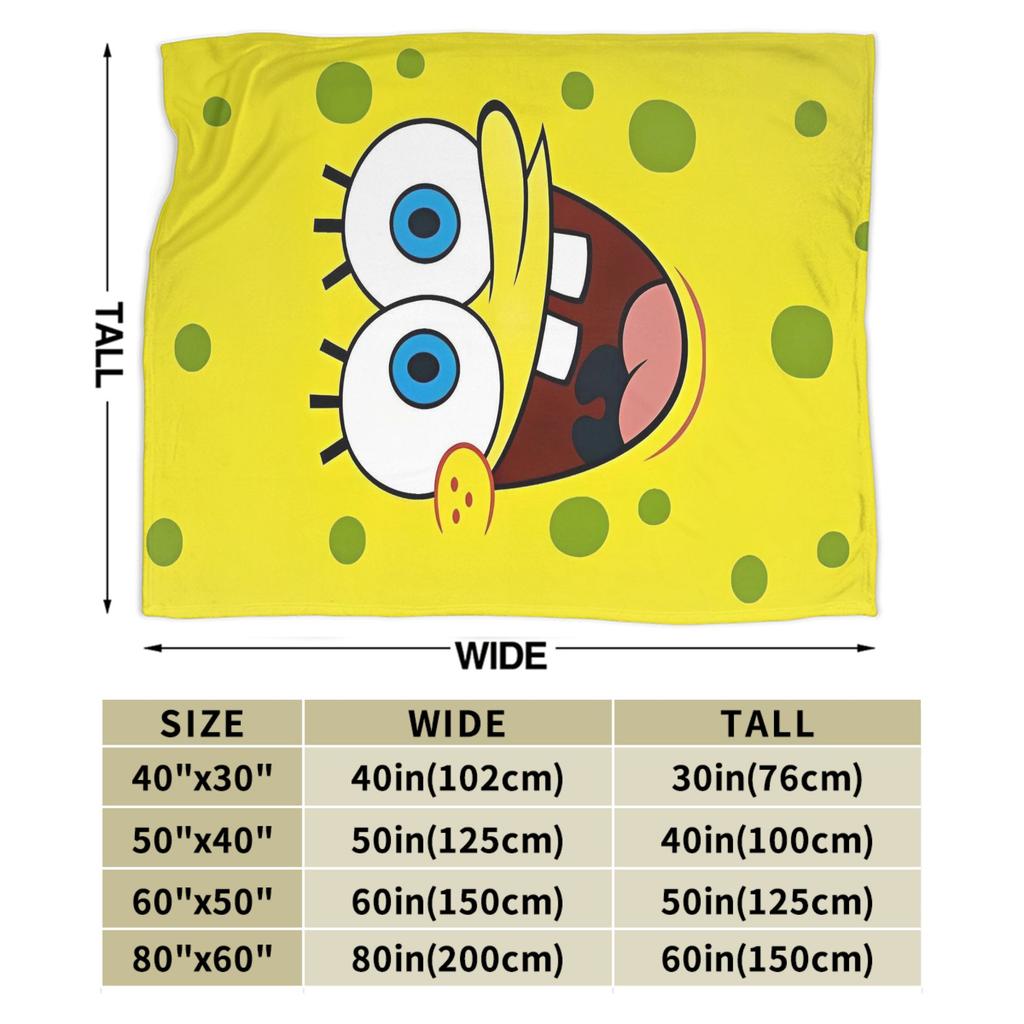 Cute Funny SpongeBob Cartoon Blanket Plush Awesome Soft Throw Blankets for Bedspread Spring Autumn