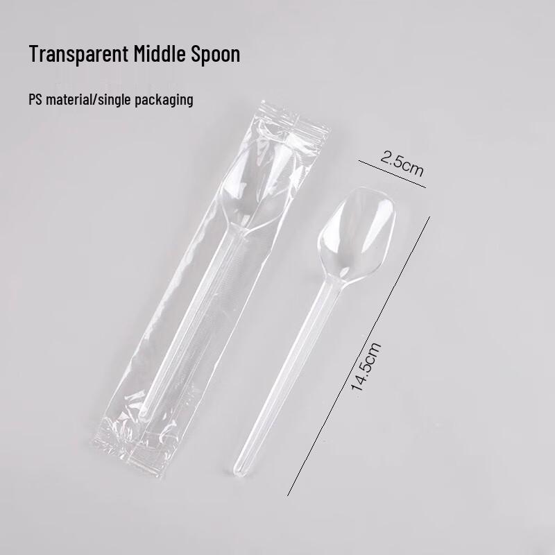 ShengBiLai Disposable Transparent Plastic Dessert Spoons