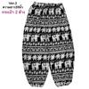 39 Designs Elephant Pants Loose Leg Adjustable Elastic Waistband StrapUnisex Women Men Print Thailand Casual Streetwear Boho Bohemian Retro Vintage