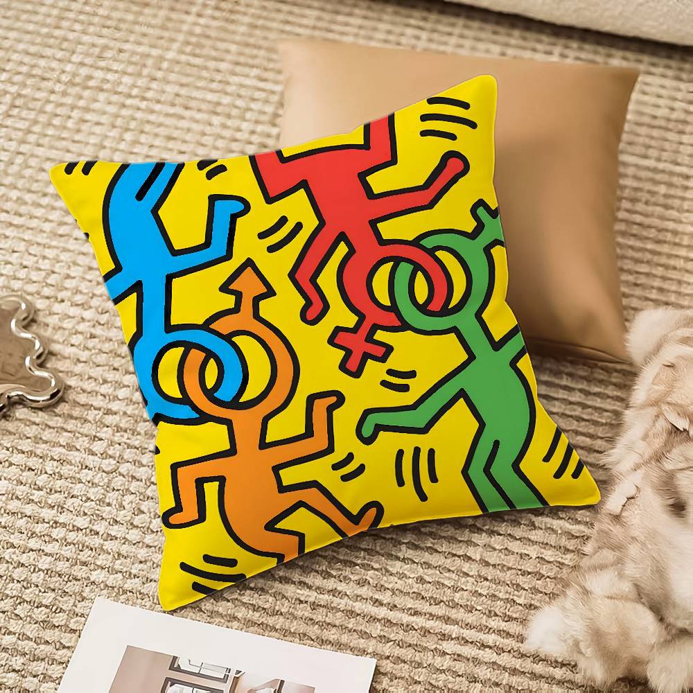Pop Art Figures Graffiti Colorful Pillow Case Anti-Dustmite Invisible Zipper Sofa Bed
