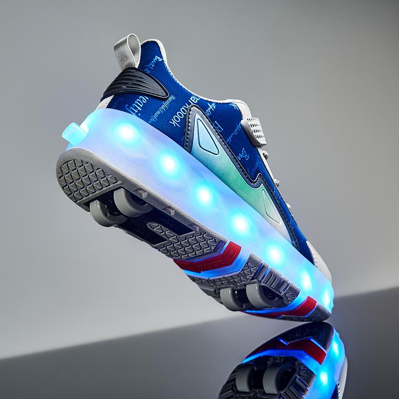 Classmate Boys' New Spring Girls' Sports Invisible Four-Wheel Retractable Roller Skating Children'S Runaway Shoes