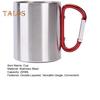 Stainless Steel Cup 220ml Double-layered Cup for Camping Traveling Handle Carabiner Backpacking Hiking Portable Cups Outdoor Tea Coffee Mug