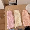 Female Bow-shaped Bubble Socks with Pile-up Feet, Children's Fresh-colored Mid-calf Socks