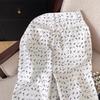 Spring/Summer Korean Style High Waist Floral White Wide-Leg Denim Pants for Women