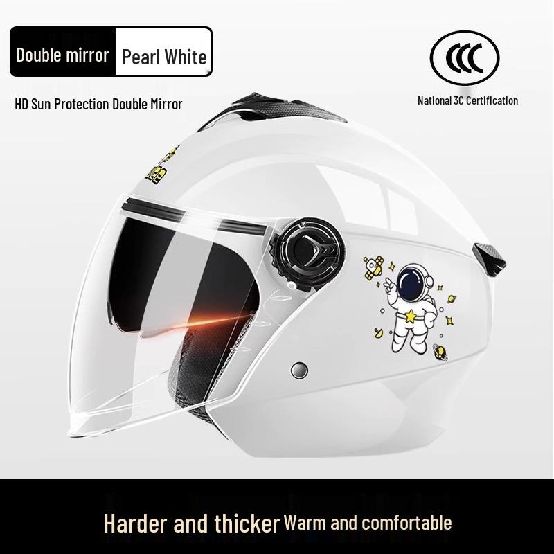 All-Season Universal Electric Scooter Helmet with HD Double Visor for Winter