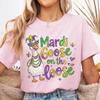 Mardi Goose On The Loose Shirt, Green Yellow Purple Shirt, New Orleans Carnival Tee, Funny Tuesday Goose , Festive Beads Outfit