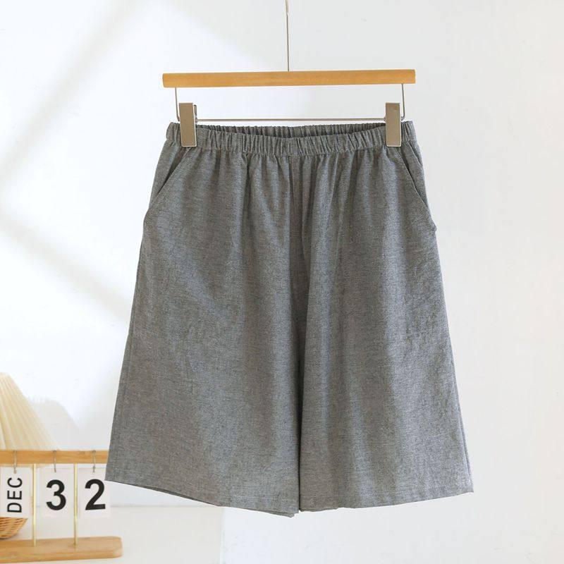 

Men s Pure Cotton Casual Shorts: Lightweight, Washed, Loose-Fit for Home or Beach Wear. 2XL