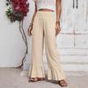New Solid Color Bell-bottom Trousers High Waist Waist Loose Casual Pants for Women