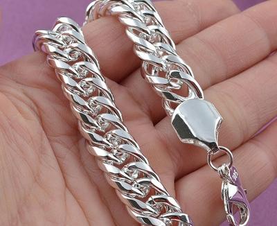 100% authentische 925 Sterling Silber Frauen Kette Armband 10MM Großhandel Mode herren Schmuck Silber Männer Armband