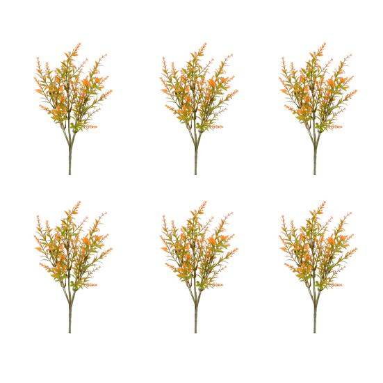 6 Pcs Artificial Fall Flowers UV Resistant Faux Plants Outdoor Decoration Realistic Fake Flower Bundles for Thanksgiving Porch Window Box Planter