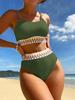 European and American Style Sexy High-Waist Tummy Control Halter Bikini for Women
