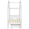 Vidaxl Children's Bed Frame with Drawer, White, Pine, 70X140 Cm
