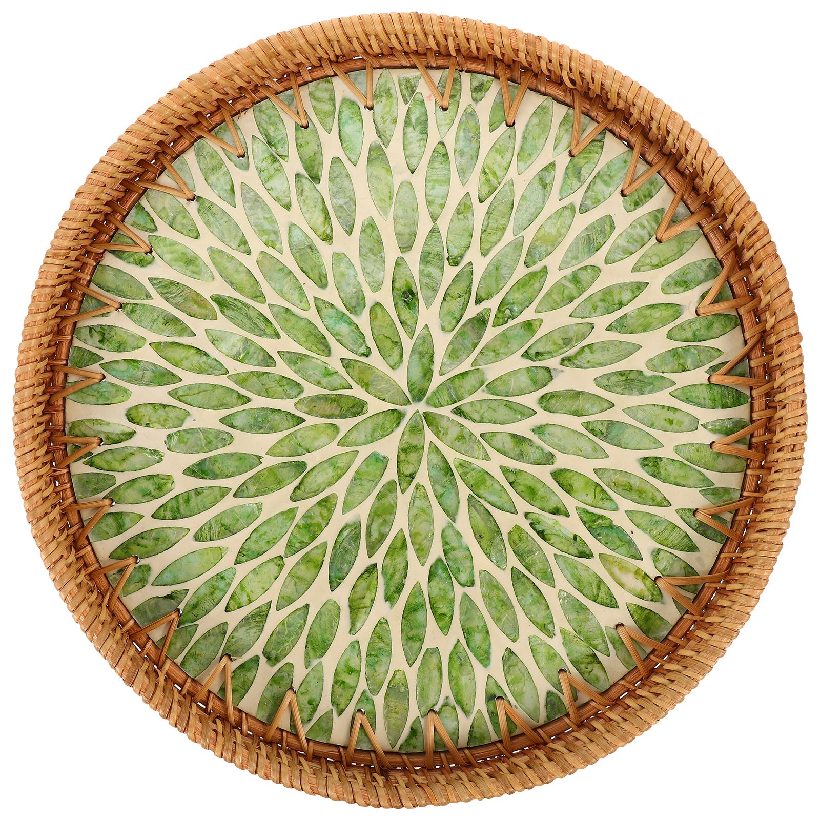 

30cm Handmade Bamboo Woven Basket Snack Serving Plate Fruit Storage Holder Woven Dried Fruit Storage Tray