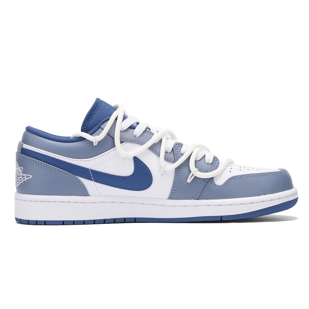 Jordan Air Jordan 1 Low Top Vintage Basketball Shoes Men's Blue White 553558-414(Team32-SBOX)