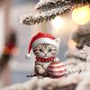 Adorable 2d Acrylic Cat Cup Ornament Creative Cartoon Decoration For Cars And Christmas