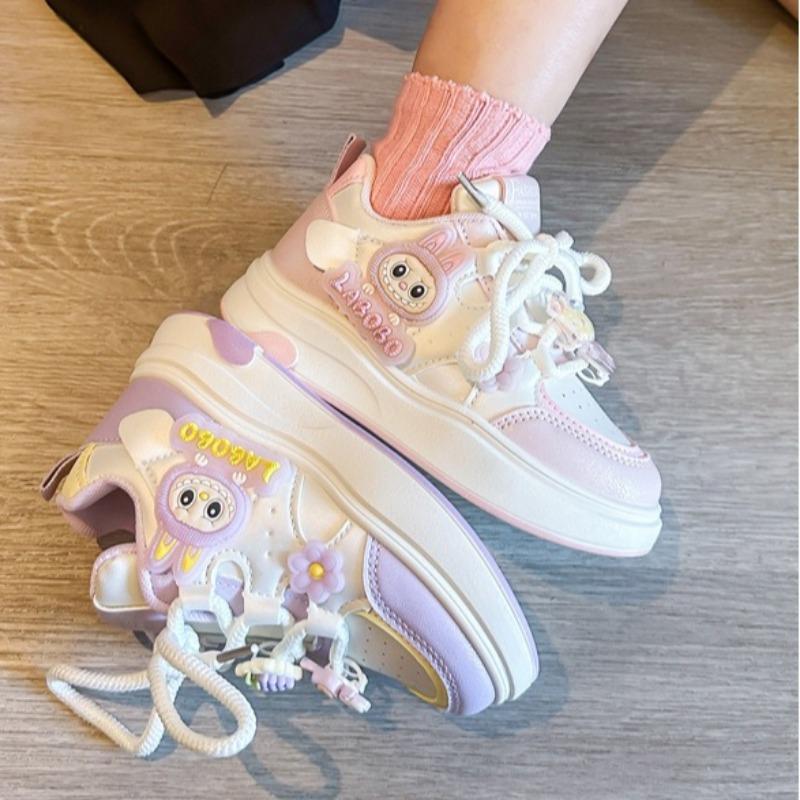 Girls' Cute Cartoon Sports Shoes with Soft Soles and Super Cute Casual Shoes for Children with Thick Soles