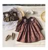 Blumen-Retro-Mädchenkleid im koreanischen Stil - Herbst 2026 Kollektion, Langarm, Rundhalsausschnitt mit Revers