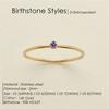 eManco Stainless Steel Birthstone Ring  Gold Color Simple Fashion Style For Women Festival Party Gift