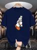 Unisex Crew Neck Tee Cat Riding Horse Cartoon Print Soft Cotton Loose Breathable Short Sleeve Summer Street Casual Daily Wear Tops