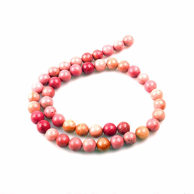 Koni Handmade Rosewood Grain Peach Blossom Jade Beads for DIY Jewelry Accessories
