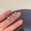 Bowknot Zircon Stud Earrings Fashion Piercing Earrings Simple Ear Stud for Women