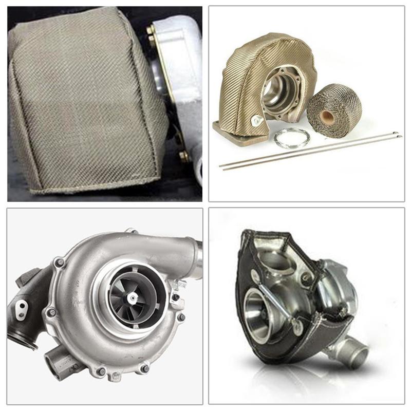 T3 T4 T6 Turbocharger Cover Wrap Blanket Heat Shield Barrier Cover T3 Turbo Heat Shield Cover Wrap Accessories silicone fiber