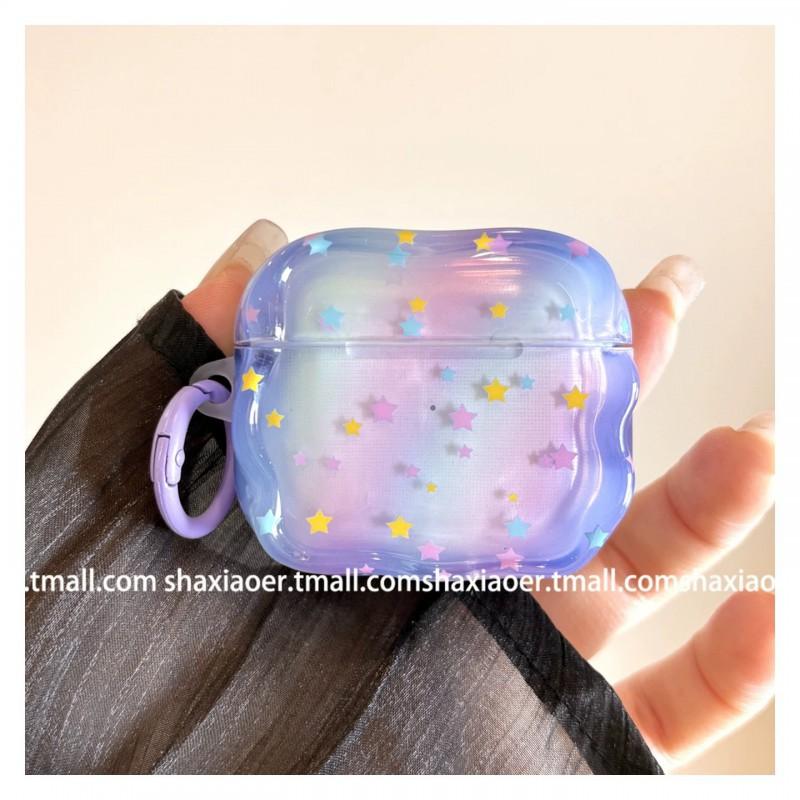 

Ins Style Gradient Purple Star Suitable Airpods4 Protective Case Airpodspro3 Headphone Cover New Silicone AirPods 4 Generation