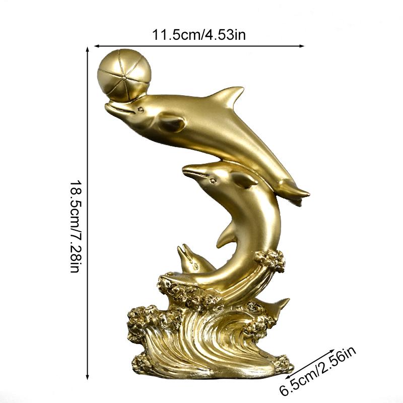1PC Party Gift Display Handcraft Desktop Ornament Animal Art Nordic Style Creative Home Decor Resin Statue Dolphins Figurine