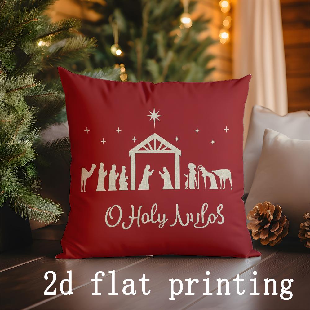 Home Decor Christmas Themed Decorative Pillow Covers Pattern Cushion Cover Suitable for Sofa Bedroom Car Pillow Cover