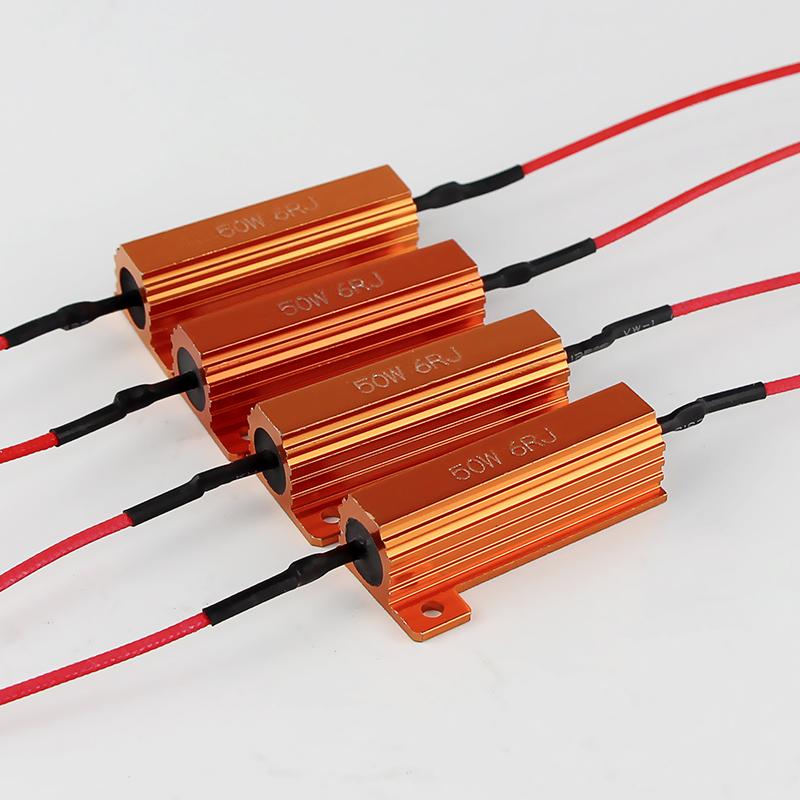 2/4 PCS 25W 50W Car LED Canbus Decoder 8ohm 6ohm Load Resistors for Automobile Turn Signal Lantern License Plate Lamp Resistance