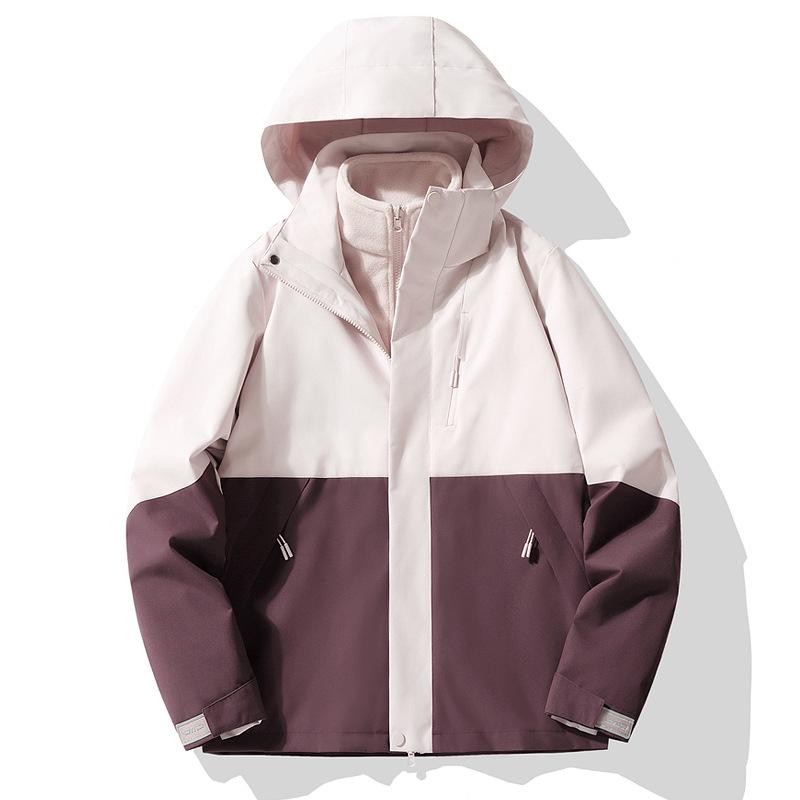 2024 Autumn Mountain System Outdoor Windbreaker: Couple's 3-in-1 Waterproof Jacket for Travel & Hiking