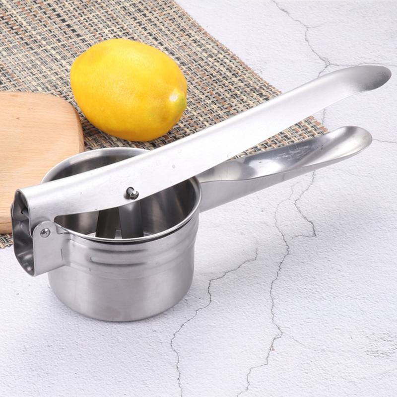 1Pieces Masher Ricer Press Mashed Potatoes Stainless Steel Crushing Puree Fruit Vegetable SqueezerJuicer Outdoor Tableware