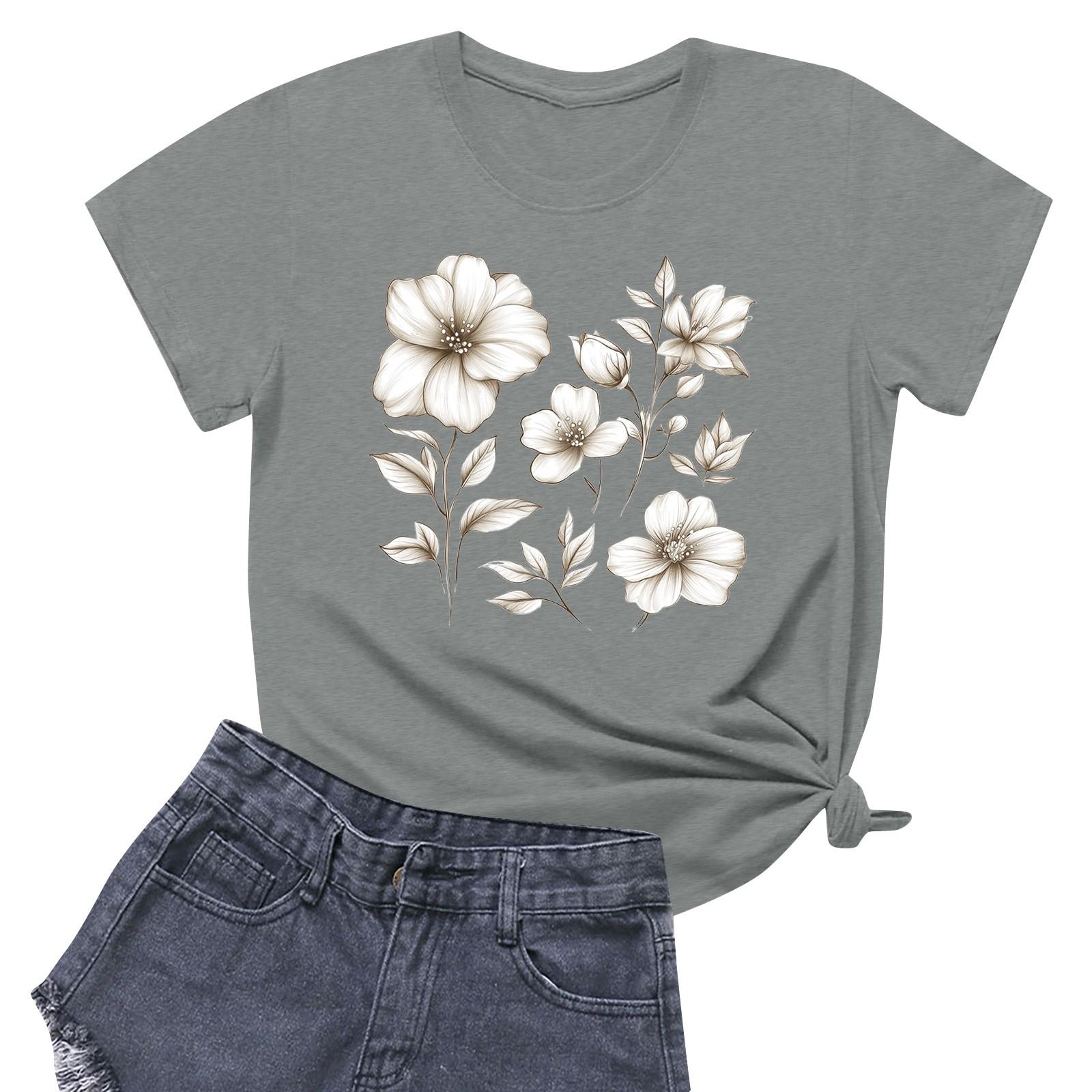 

Женская повседневная футболка с круглым вырезом и короткими рукавами с принтом XXL