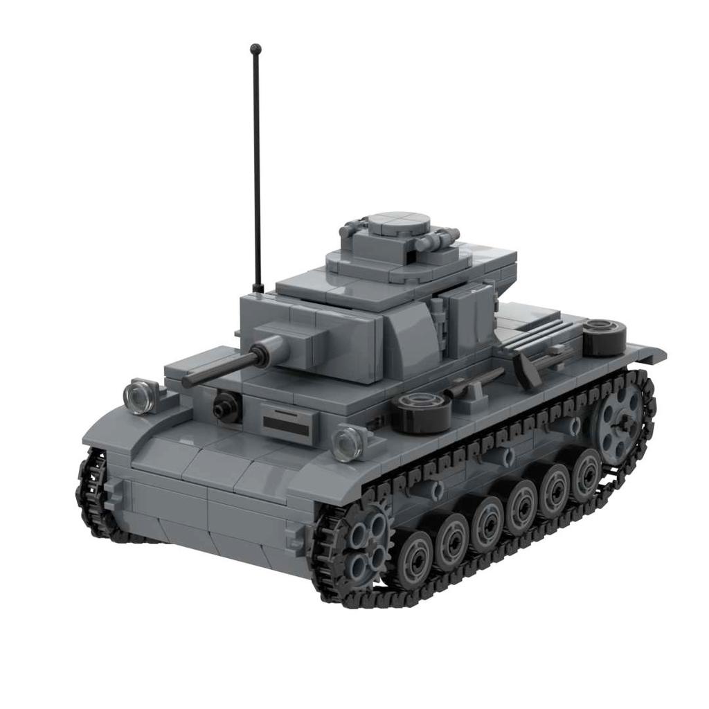 WW2 German Panzer III Ausf H Medium Tank Building Blocks Toy Set Wehrmacht Armored Vehicle Model Kit 453pcs