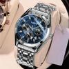 WOVE Trendy Men's Quartz Multifunctional Luminous Steel Band Wristwatch