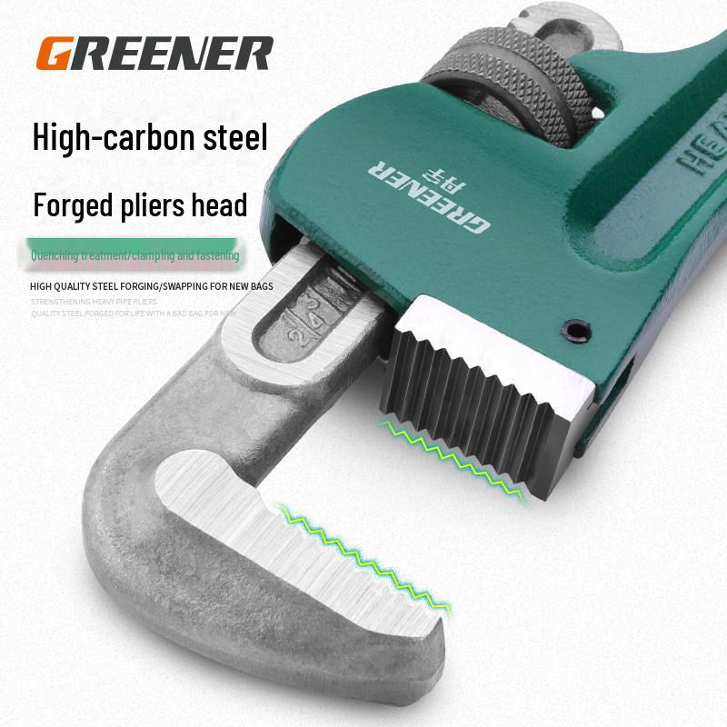 Green Forest Heavy Duty Quick Pipe Wrench: 18-Inch & 24-Inch Clamps for Water Pipes & Rebar