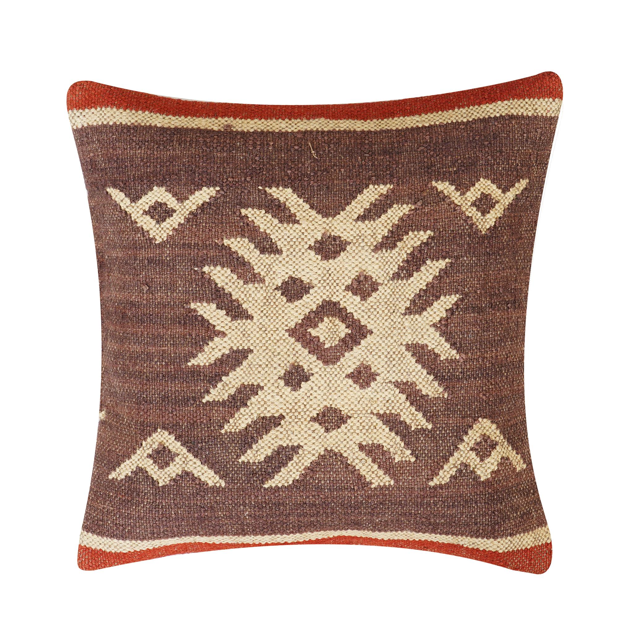 

Вінтажна джутова килимова наволочка – Навахо Південно-західний чохол для подушки, Бохо 18*34 різнокольоровий